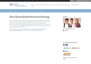 Screenshot der Shop-Webseite von deutsche-reiseversicherung.de