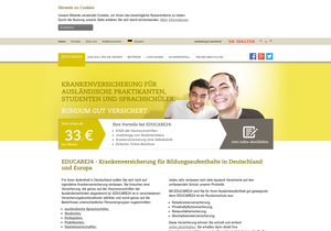 Screenshot der Shop-Webseite von educare24.de