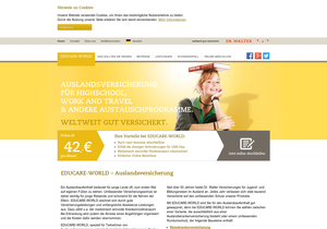 Screenshot der Shop-Webseite von educare-world.de
