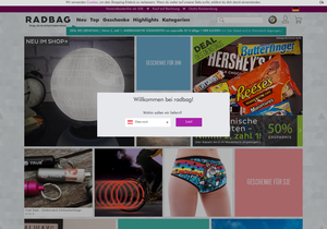 Screenshot der Shop-Webseite von radbag.de