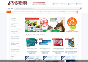 Screenshot der Shop-Webseite von Volksversand Versandapotheke