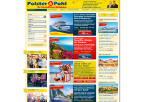 Screenshot der Shop-Webseite von Polster und Pohl Reisen