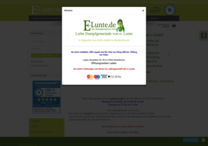 Screenshot der Shop-Webseite von e-Lunte
