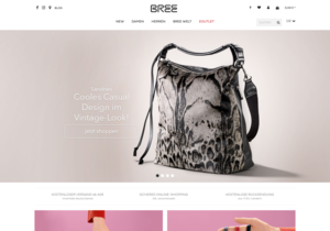 Screenshot der Shop-Webseite von BREE Online Store