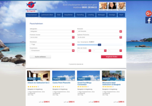 Screenshot der Shop-Webseite von AUF UND DAVON - Die Flugprofis