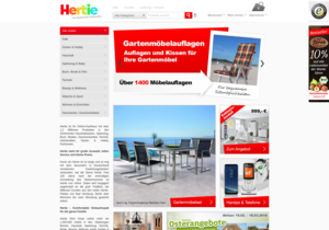 Screenshot der Shop-Webseite von Hertie.de
