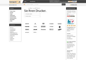 Screenshot der Shop-Webseite von tonerpack24.de