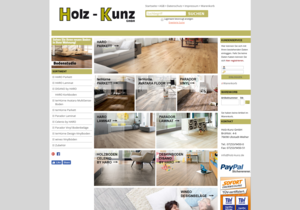 Screenshot der Shop-Webseite von Holzkunz-Onlineshop