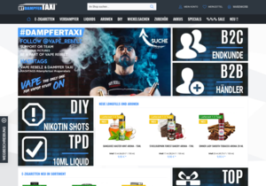 Screenshot der Shop-Webseite von Dampfer-Taxi® E-Zigaretten Shop
