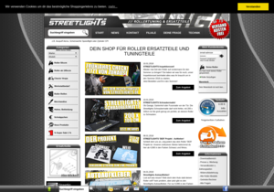 Screenshot der Shop-Webseite von streetlights.de