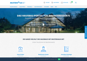 Screenshot der Shop-Webseite von Musterhaus.net