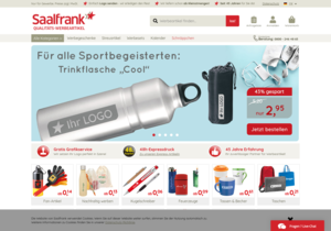 Screenshot der Shop-Webseite von Saalfrank