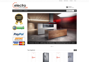 Screenshot der Shop-Webseite von electrohouse24