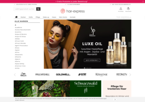 Screenshot der Shop-Webseite von hair-express.de