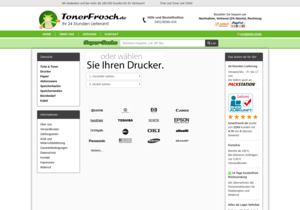 Screenshot der Shop-Webseite von TonerFrosch.de