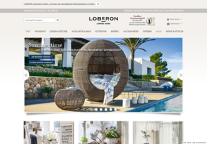 Screenshot der Shop-Webseite von Loberon