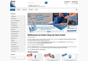 Screenshot der Shop-Webseite von bachgmbh.de