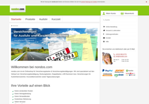 Screenshot der Shop-Webseite von nondos.com GmbH