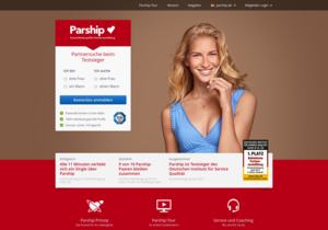 Screenshot der Shop-Webseite von PARSHIP