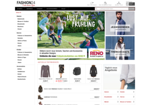 Screenshot der Shop-Webseite von Fashion24.de
