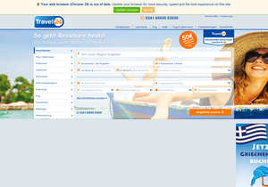 Screenshot der Shop-Webseite von Travel24.com
