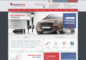 Screenshot der Shop-Webseite von Aerosus