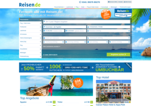 Screenshot der Shop-Webseite von Reisen.de