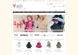 Screenshot der Shop-Webseite von Mountine Kindermode