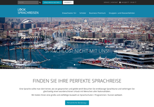 Screenshot der Shop-Webseite von look-sprachreisen.de