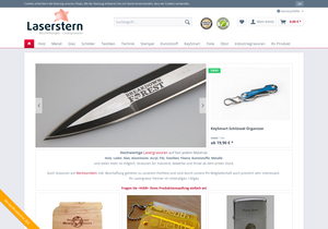 Screenshot der Shop-Webseite von Laserstern.de