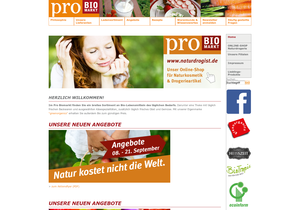 Screenshot der Shop-Webseite von pro-biomarkt.de