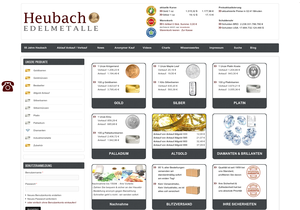 Screenshot der Shop-Webseite von heubach-edelmetalle.de