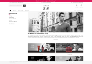 Screenshot der Shop-Webseite von American-Hair-Crew.de