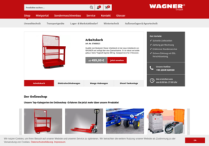 Screenshot der Shop-Webseite von wagner-haltern.de