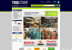 Screenshot der Shop-Webseite von Tooltown