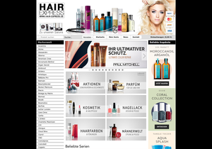 Screenshot der Shop-Webseite von Haarpflege-Artikel.de