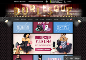 Screenshot der Shop-Webseite von burlesque-dessous