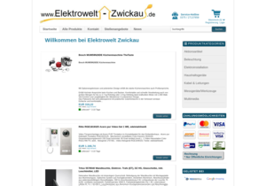 Screenshot der Shop-Webseite von elektrowelt-zwickau.de