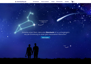 Screenshot der Shop-Webseite von sterntaufe24.de