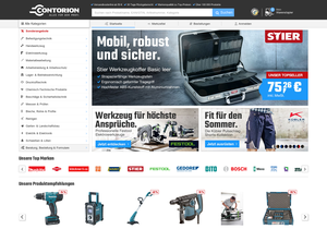Screenshot der Shop-Webseite von Contorion GmbH