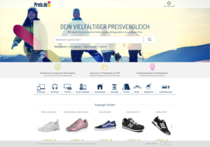 Screenshot der Shop-Webseite von Preis.de