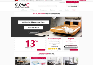 Screenshot der Shop-Webseite von slewo