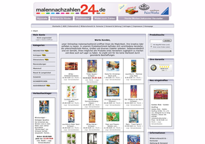 Screenshot der Shop-Webseite von malennachzahlen24