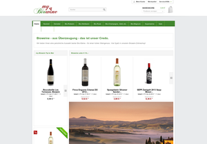 Screenshot der Shop-Webseite von my-biowine.de