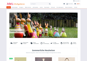 Screenshot der Shop-Webseite von www.stickgalerie.de
