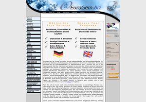 Screenshot der Shop-Webseite von eurogem.biz