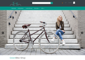 Screenshot der Shop-Webseite von greenbike-shop.de