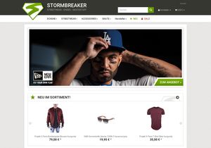 Screenshot der Shop-Webseite von stormbreaker.de