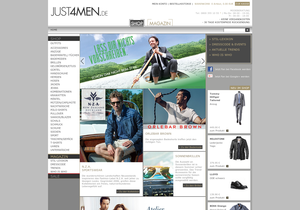 Screenshot der Shop-Webseite von just4men.de
