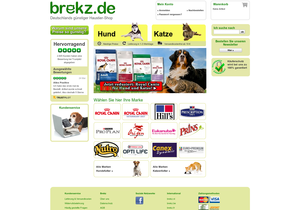 Screenshot der Shop-Webseite von brekz.de